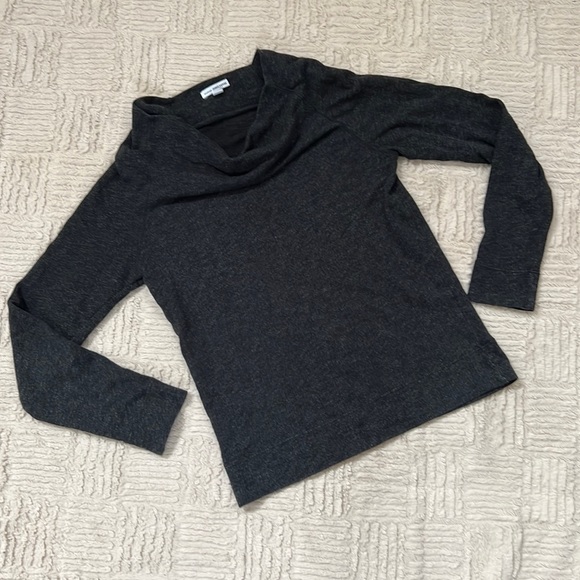 STANDARD James Perse long sleeve cowl top in charcoal grey 
Size 2/ small-medium - Picture 1 of 15